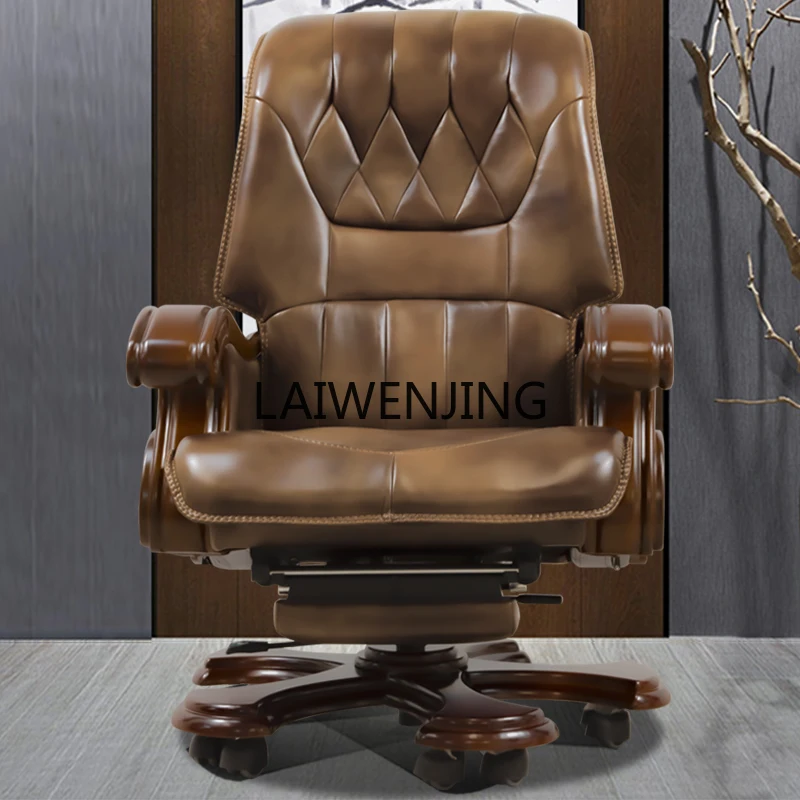 

SGF high-end boss chair solid wood luxury class chair leather comfortable sedentary