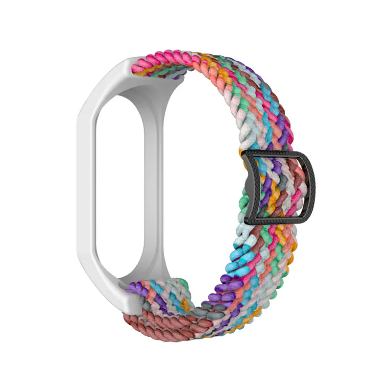 Bracelet for Mi band 7 6 5 Strap Elastic adjustable Nylon Braided Miband7 miband 6 correa Wristband for xiaomi Mi band 5 6 7