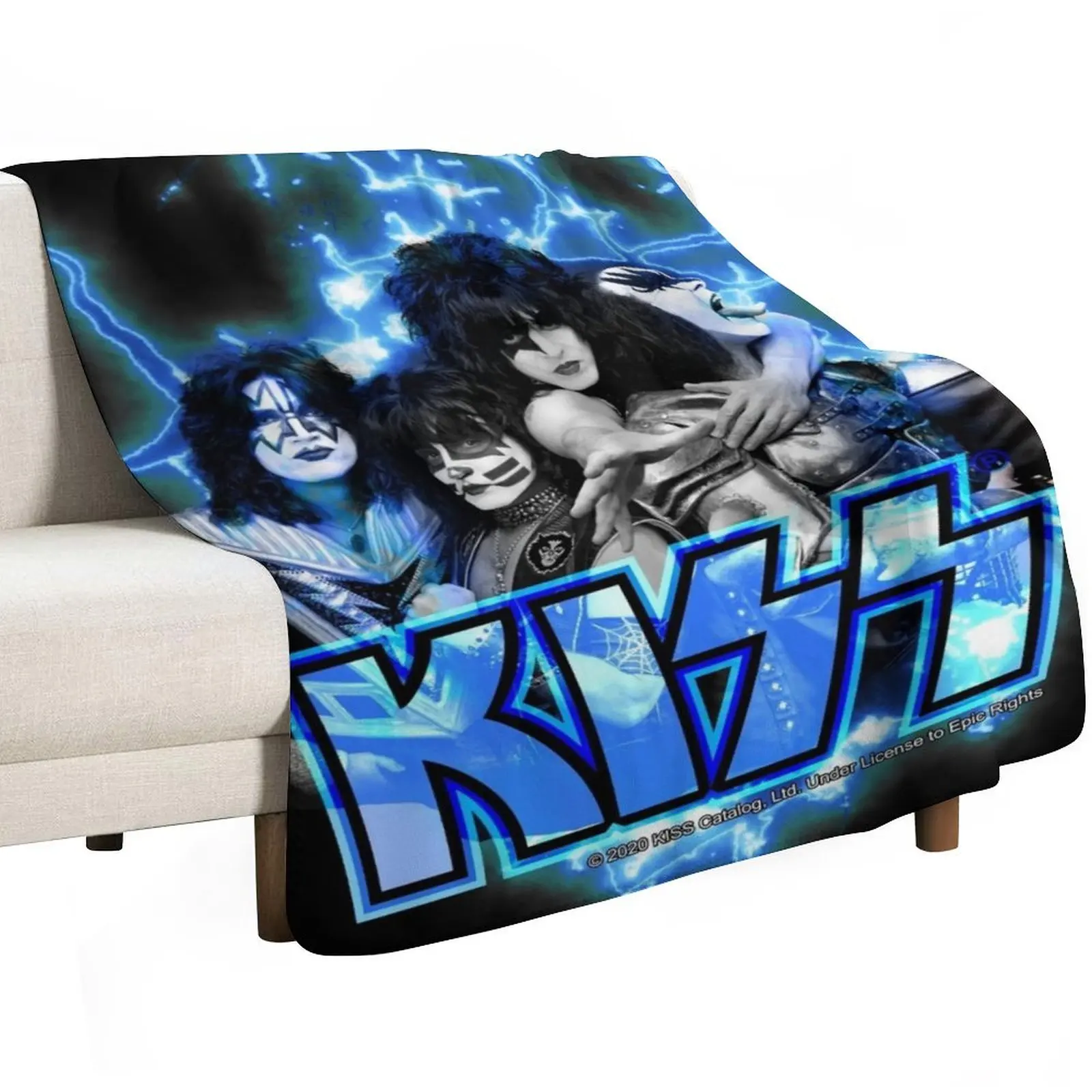 KISS ? the Band - All Members Electric Throw Blanket Portable Lightweight Blanket for Travel Camping