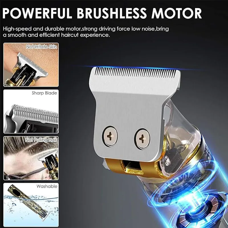 Vintage Carving Hair Cutting Machine T9 Professional Portable Rechargeable Man Beard Cutting Machine / Hair Clipper Accessories