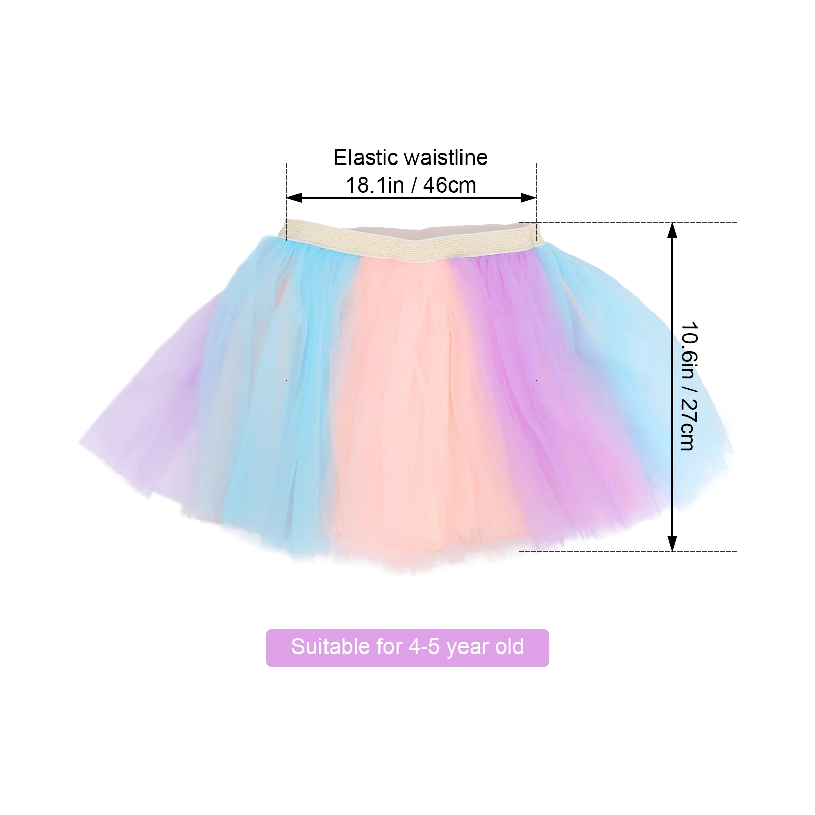 

Rainbow Net Skirt Set Girls Elastic Waistb Rabbit Hoop Tie Tail Easter Birthday Party Tulle Gauze Skirt Costumes