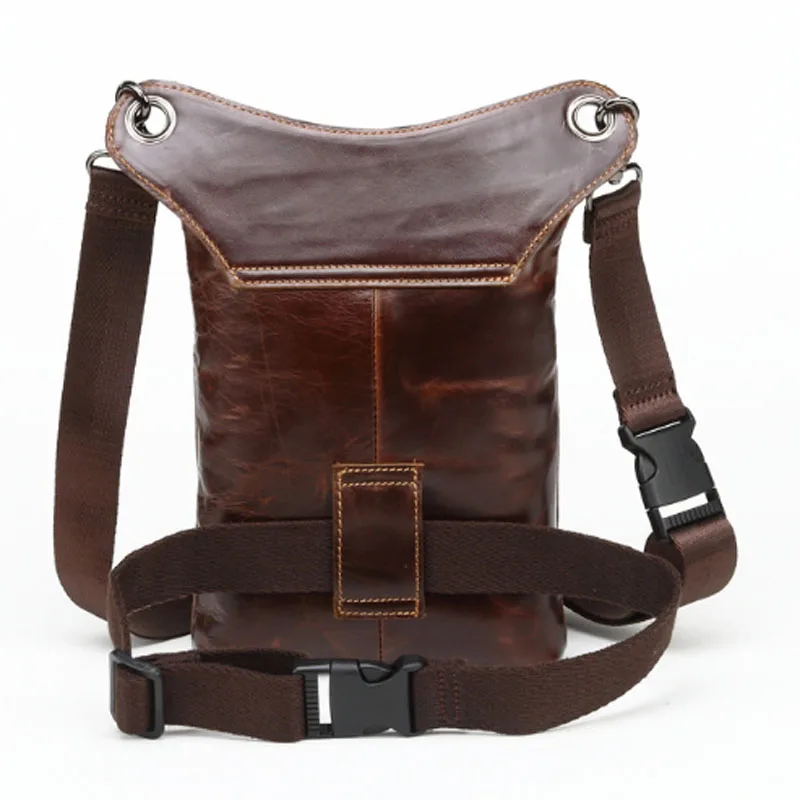Men Cow Leather Thigh Drop Leg Bag Men Military Motorcycle Hip Belt Fanny Pack Waist Bags Genuine Leather Messenger Bag New