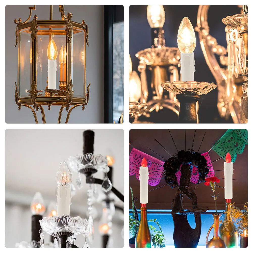 15 قطعة أنبوب البلاستيك الثريا يغطي طويل القامة غطاء المقبس ل بالتنقيط الشموع استبدال الشمعدانات لمبة قاعدة الزخرفية