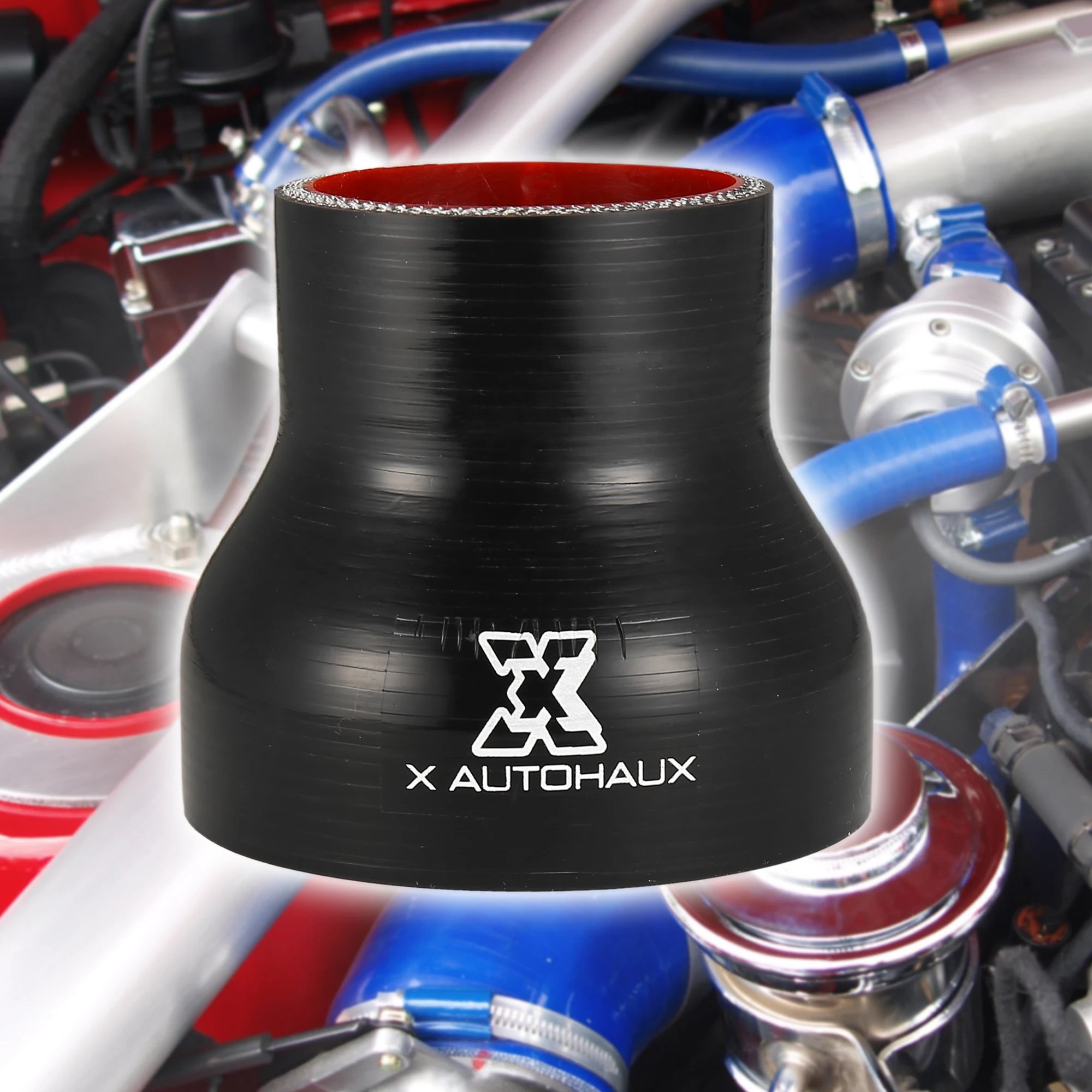 X Autohaux 51-57mm 51-76mm 64-76mm 76-89mm ID Straight Silicone Hose Coupler for Car Intercooler Intake Piping Tube Black Red