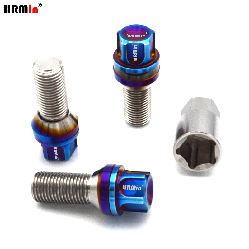 

HRmin Anti-Theft Floating Cone Seat Gr.5 Titanium Alloy Automobile Vehicle Car Wheel Bolt for European Cars M14x1.5x28mm