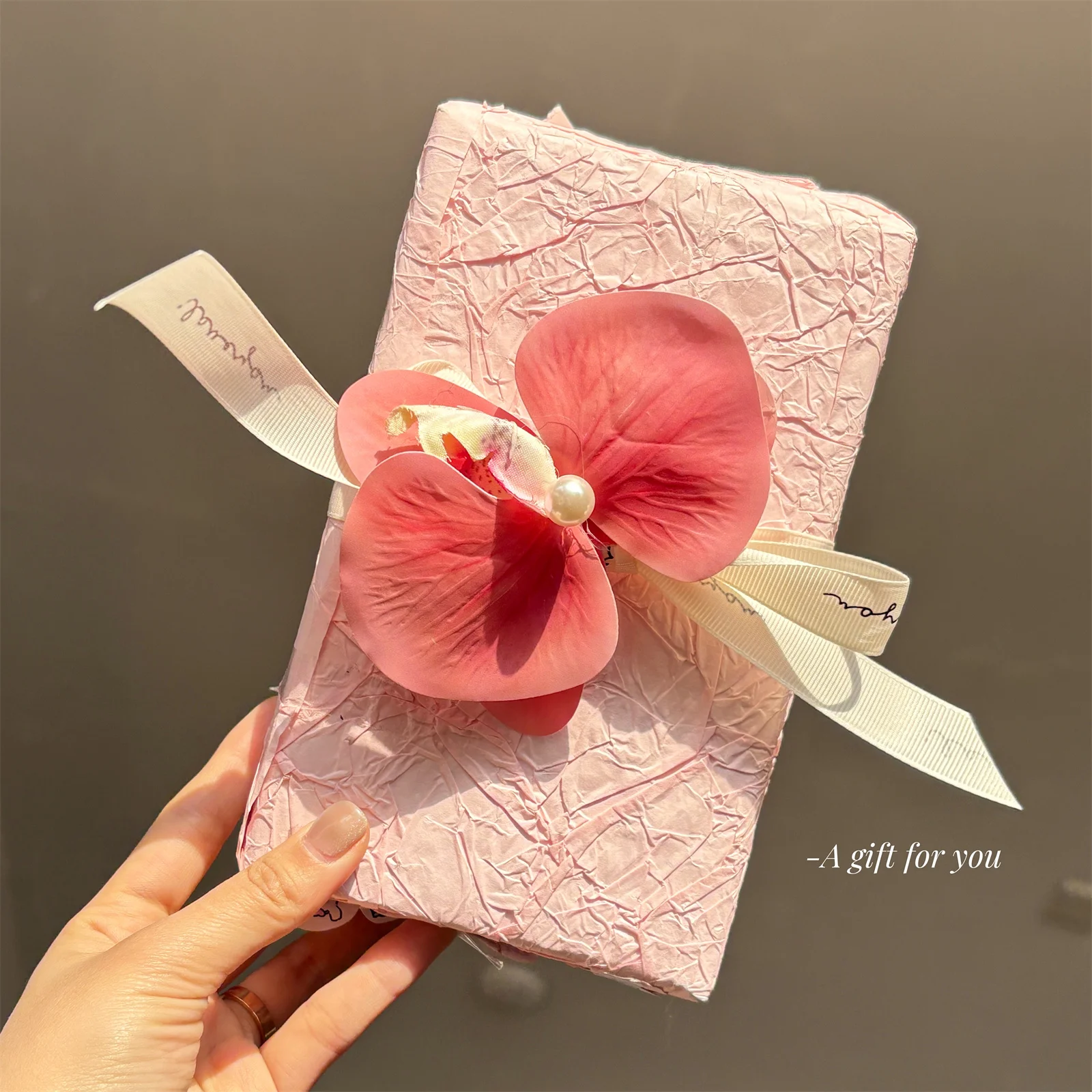 ورق تغليف الهدايا الورقية المنقوشة باللون الوردي، ورق مناديل عتيق لتغليف صندوق الهدايا، مواد تغليف زخرفية ذاتية الصنع