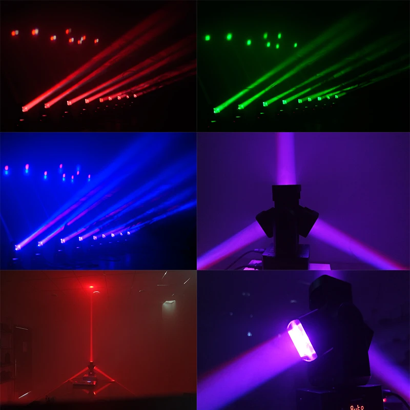 3x10W Mini Moving Head Beam LED Rotating Spot Lights 5° Beam Angle Luminums Lamps for Dj Disco Audience Stage Lighting Party Bar