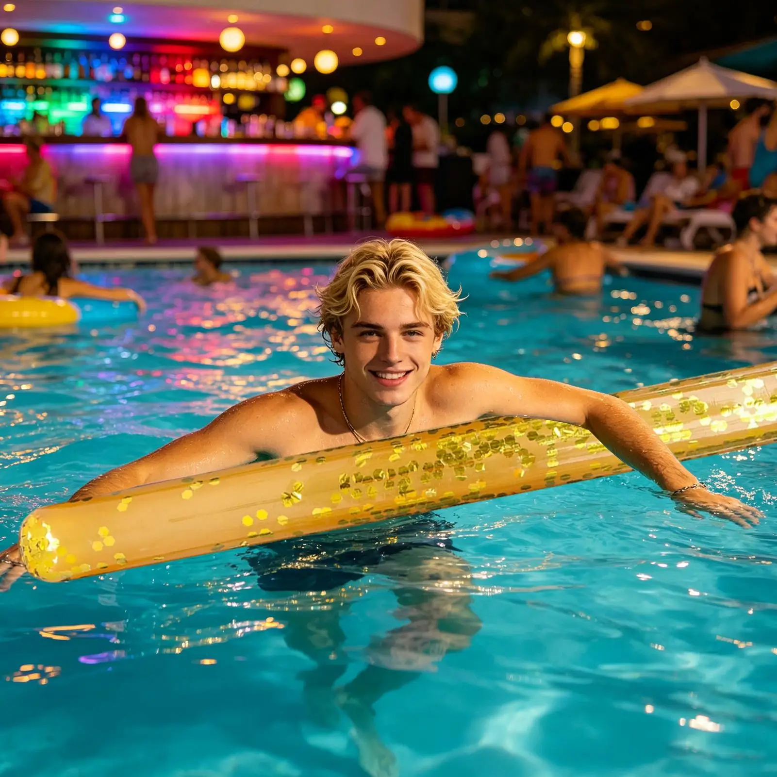 Inflatable Pool Noodles Colorful Sequined Fun Floating Sticks Pool Noodles Bulk For Travel Summer Beach Water Lake River Party