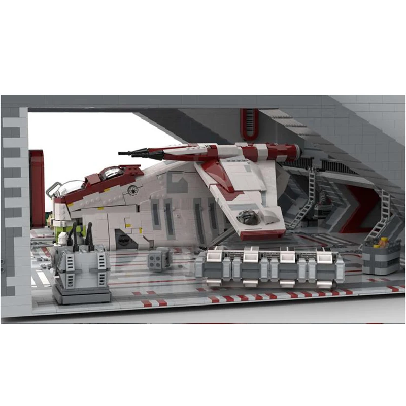 MOC-Venator Hangar Fit for Gunship LAATs/fighters UCS Clone Wars Era Spaceships Building Blocks Creative Ideas Docking Bay Toys