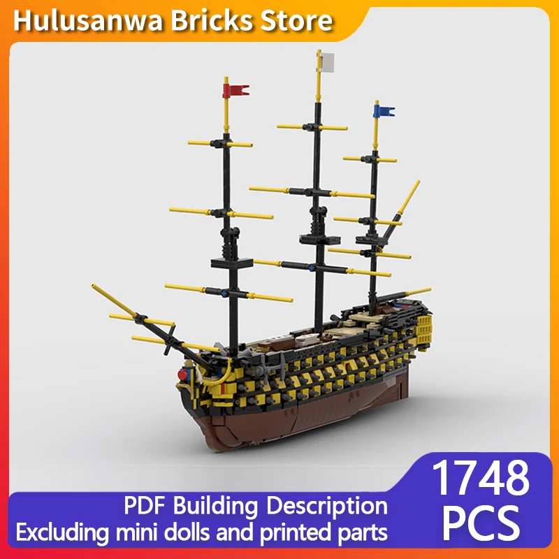 Heavy-Duty Battleship Model MOC Building Bricks War Equipment Modular Technology Gifts Holiday Assemble Children Toys Suit
