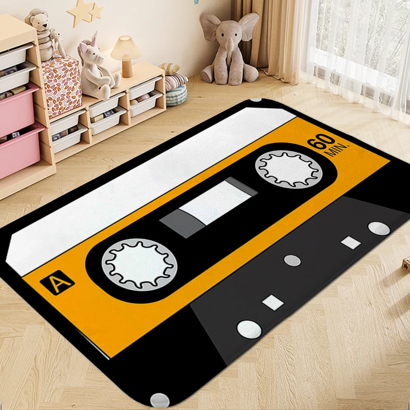 Custom Mat A-Vintage Cassette Music Tapes House Entrance Mat Washable Non-slip Kitchen Mats Hallway Sleeping Room Rugs Bathmat