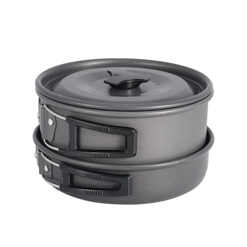 

A64T-Camping Tableware Outdoor Cookware Set Outdoor Cookware Set Pots Tourist Dishes Travel Portable Teapot Picnic Tableware