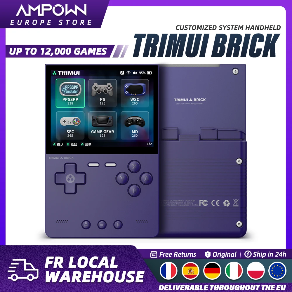 TRIMUI BRICK Handheld Game Console 3.2'' IPS Screen Linux System Trimui UI Metal Back Panel Key LED Lighting Free Keycap Gifts