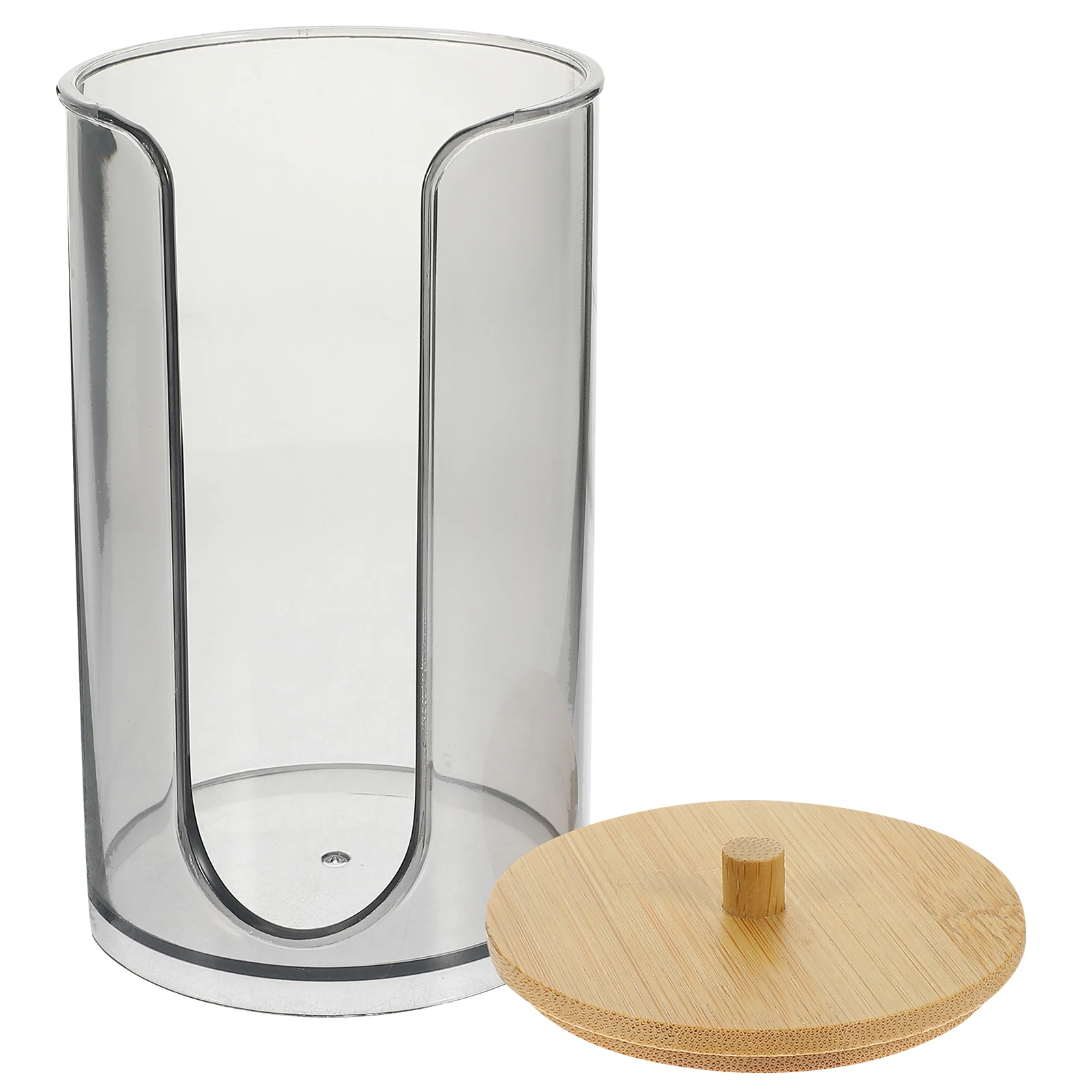 

Small Disposable Paper Cup Holder Bathroom Cup Dispenser Bamboo Lid Mouthwash Rinsing Cups Storage Organizer Cotton Round Holder