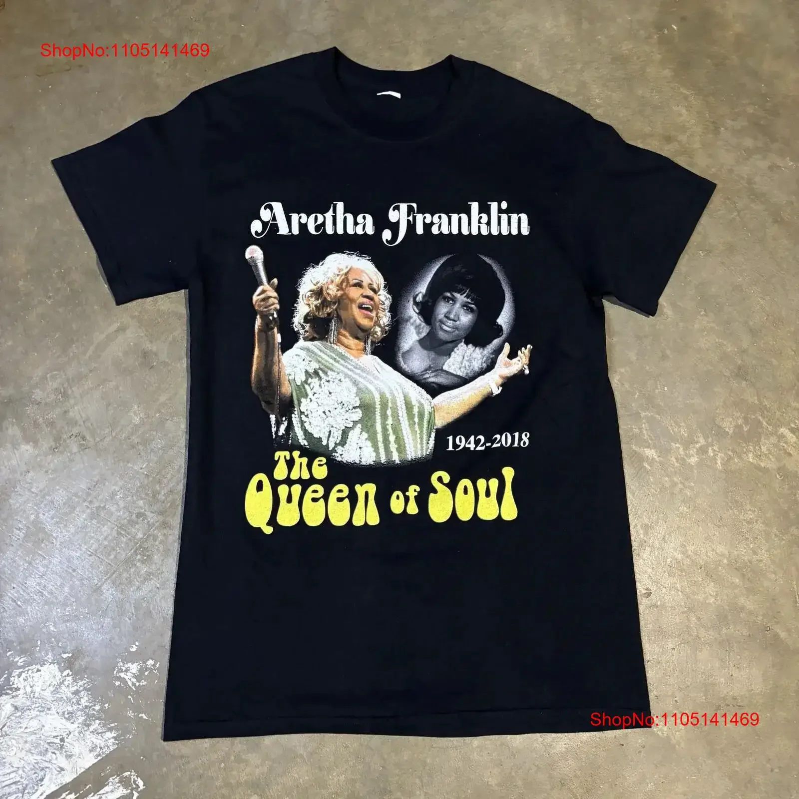 Aretha Franklin la reina del alma 1942 2018 camiseta para hombre S negro vintage lavado transpirable Top para uso diario