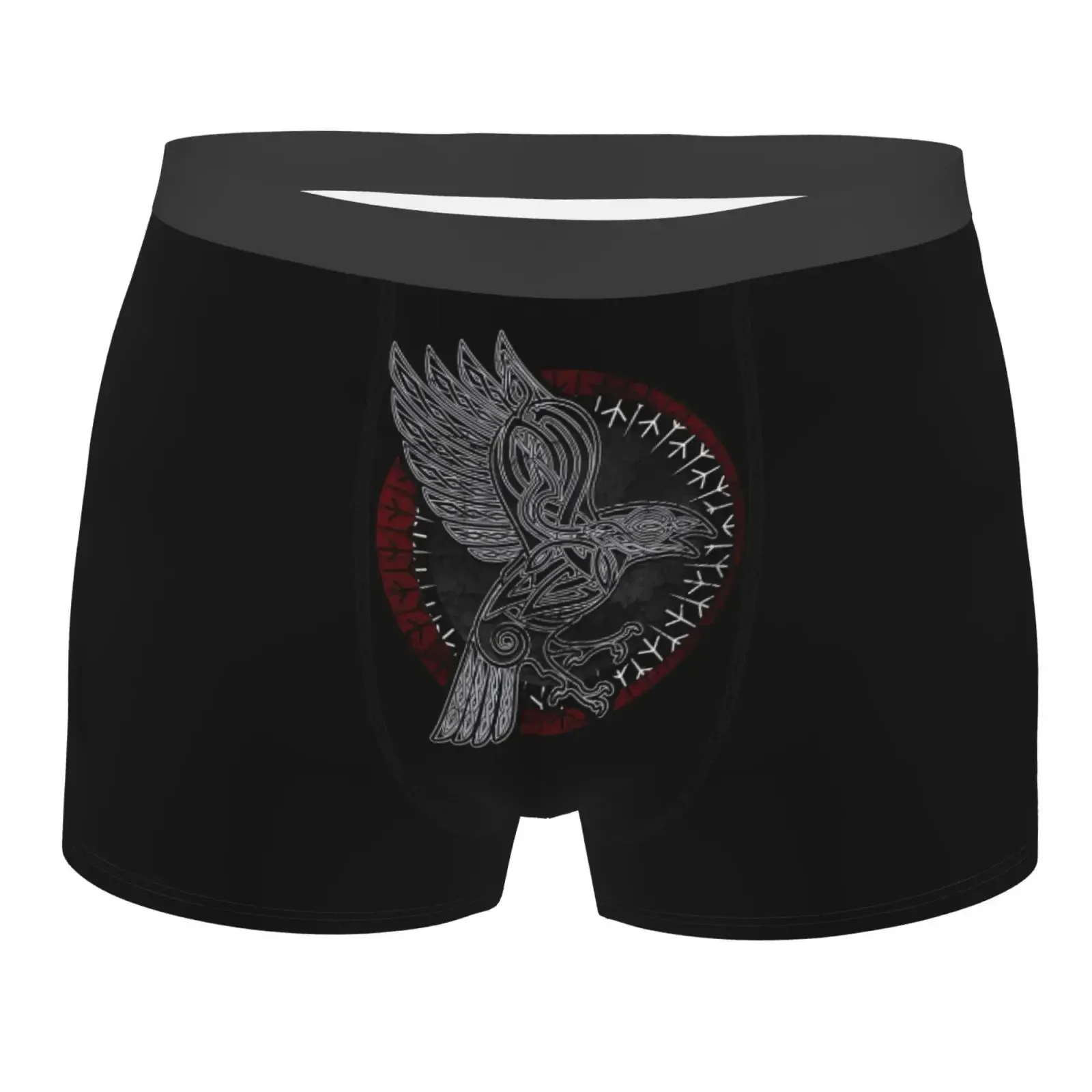 Vikings Odin's Ravens Runes Pattern Underwear Men Breathbale Boxer Briefs Shorts Panties Soft Underpants For Homme