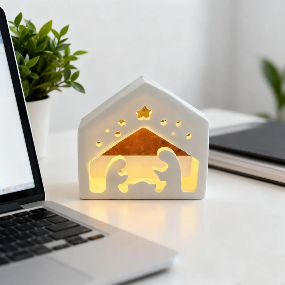Nativity Scene Silicone Mold Handmade Christmas Nativity Lamp Silicone Mold for Diy Birth of Jesus Scene Ornament Crafts Gypsum view 2
