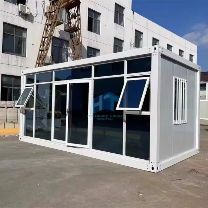 وحدات حديثة 20ft زجاج مصغر جاهز للمكتب المحمول طقم جاهز للمقصورة حاوية منزلية لاستخدام غرفة النوم