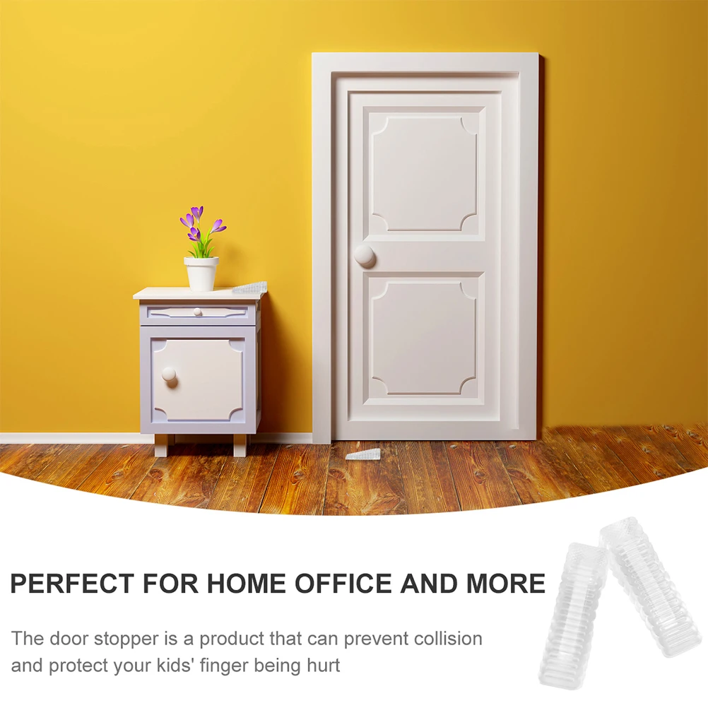 

10pcs Safety Door Stop PVC Gap Blocker Carpet Stoppers Wedge Home Office Child Baby Safe Non Slip Door Plug