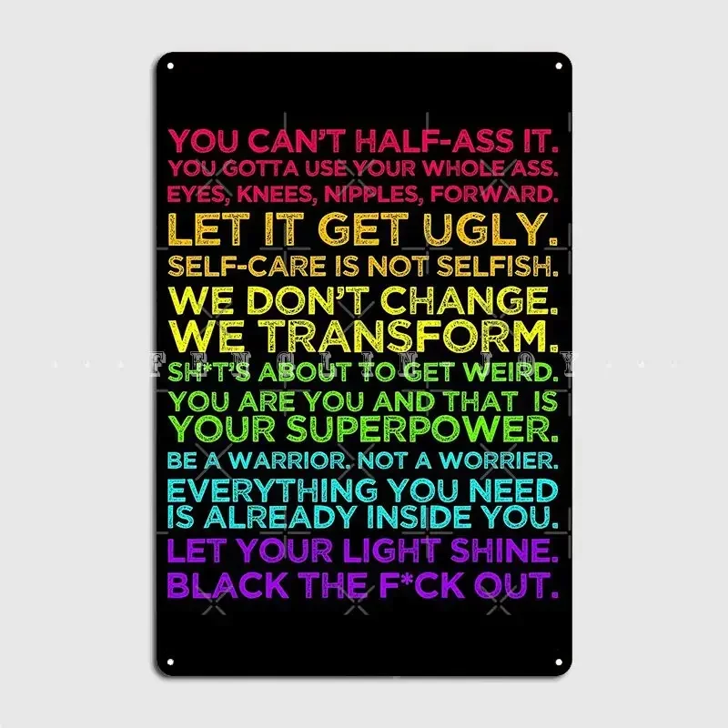 Jess King Motivational Quotes Peloton Neon Inspirational Metal Sign Cinema Garage Bar Cave Create Poster Tin Sign Posters