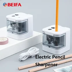 Beifa-Double Hole apontador de lápis elétrico, Artigos de papelaria, Escola e Casa, Papelaria Aprendizagem Essencial, USB