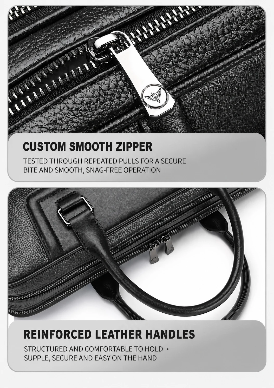 Men's Genuine Leather Briefcase Business Handbag Premium Office Work Commuter Carry Bag Luxury Gift for Men