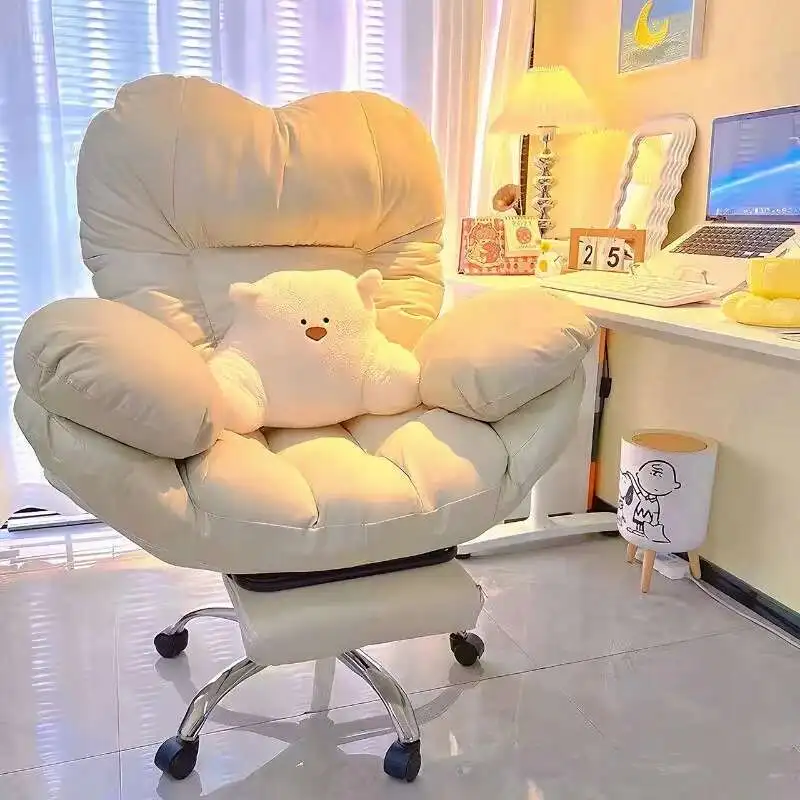 

Simple Modern Bedroom Thickened Upgraded Lazy Computer Sofa Chair Makeup Chair Comfortable Reclining Office Chair Home Furniture