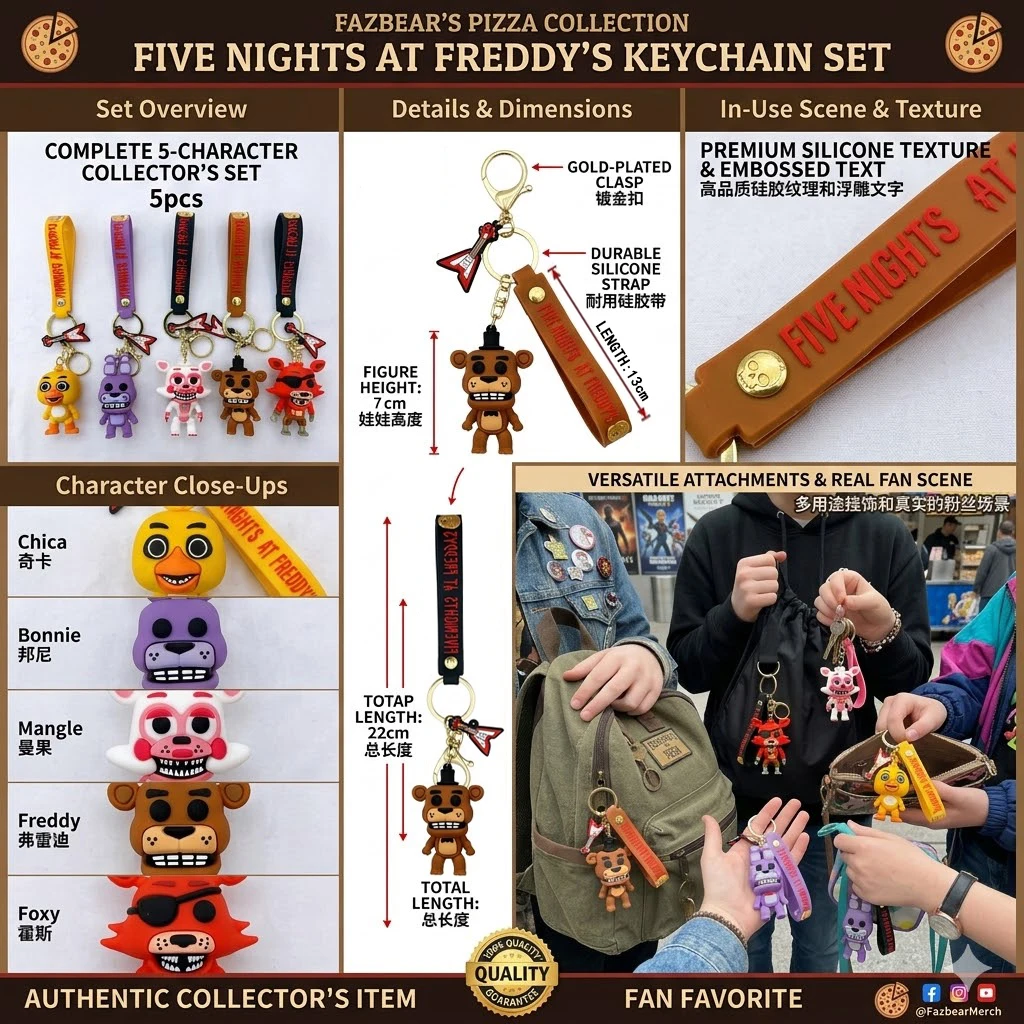 Figura de acción de dibujos animados al por mayor, modelo de muñeco de peluche de Freddy Fazbear de Five Nights at Freddy's, llavero de Five Nights at Freddy's para regalo de cumpleaños infantil