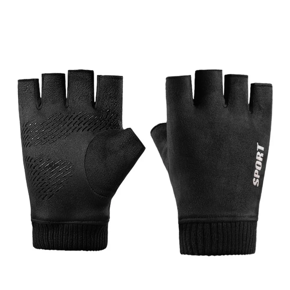 New Non-slip Half Finger Gloves Warm Touchable Screen Warm Gloves Driving Mittens Unisex