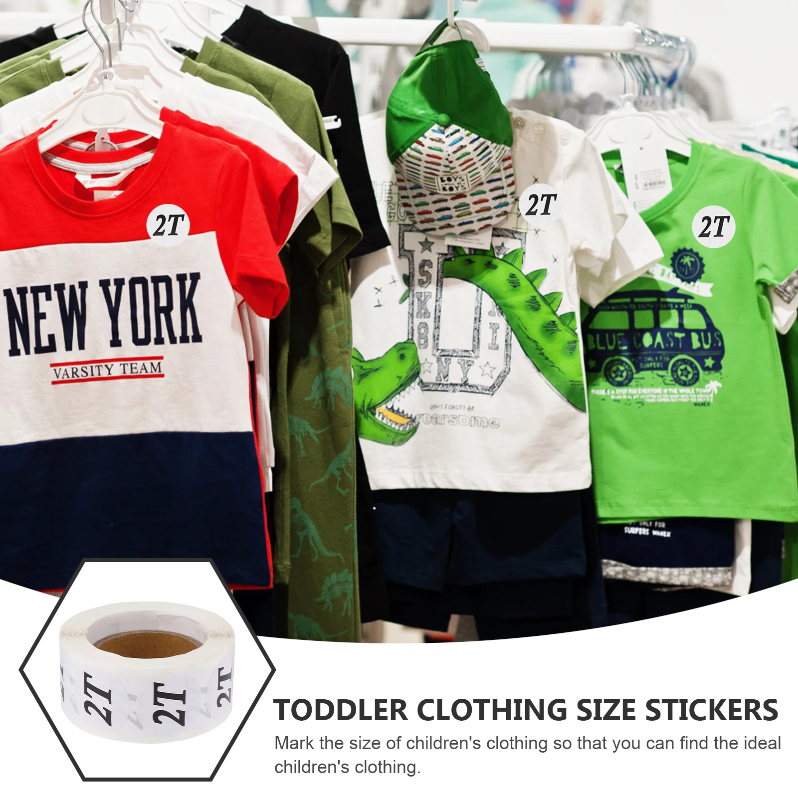 

2 Roll Clothes Size Label Sticker Clothing Tag Advanced Shirt Stickers Labels Apparel Child