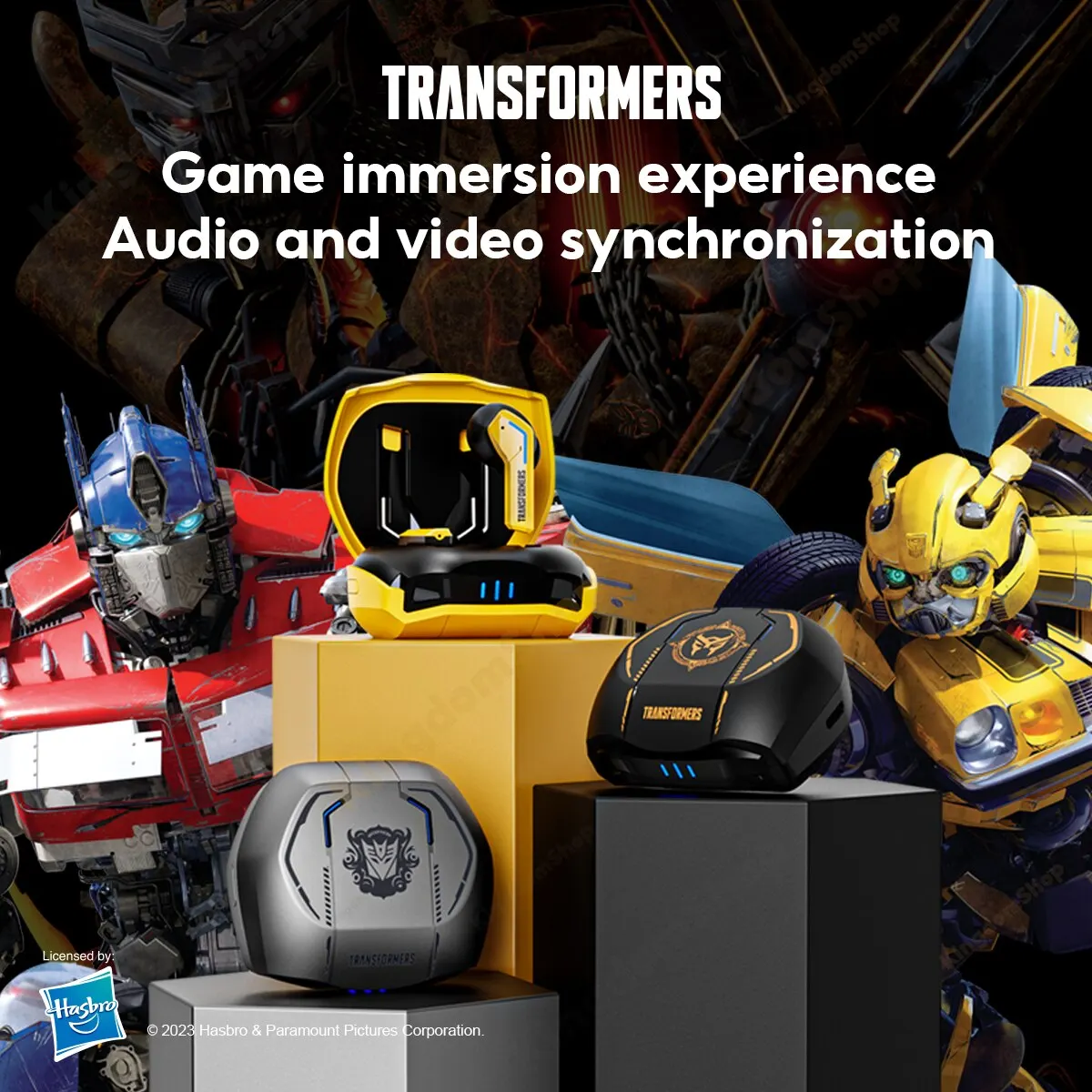 Transformers TF-T06 earphone Gaming tanpa kabel TWS Headset Bluetooth 5.3 earbud Stereo HIFI latensi rendah pengurang kebisingan