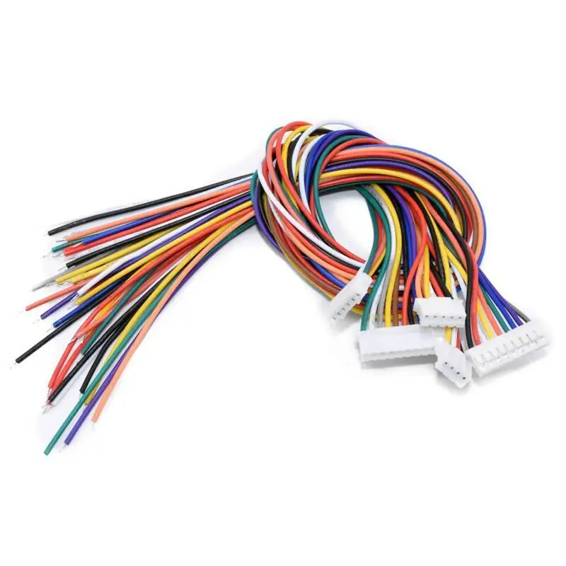 5 Stück PH2.0mm Elektronische Kabelklemme 30cm Einzelkopf Verzinntes Buntes Kabelanschlusskabel 2-Pin/3/4/6/8/9/10P – Detail 2