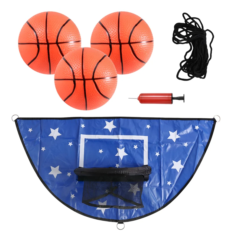 B93B-Trampolin Basketballkorb-Set, Mini-Basketballkorb für Kinder, wasserdichter Sonnenschutz, Basketball-Aufsatz