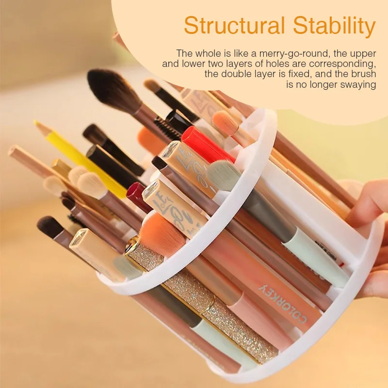 45 Hole Cosmetic Brush Holder Multifunction Large-Capacity Brush Storage Box Table Detachable Organizer Make Up Tools Pen Rack