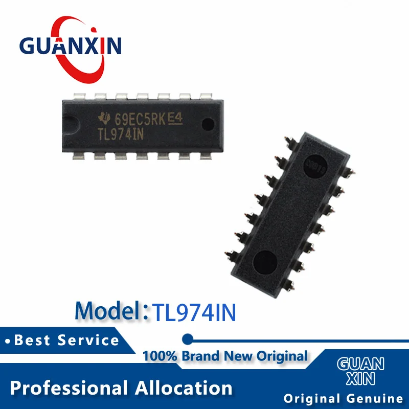 100% New  TL974IN TL974INE4 PDIP-14 Marking TL974I TL974