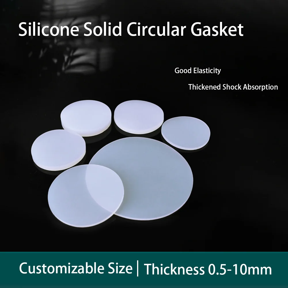 10PCS White Solid Round Silicone Rubber Sheet Seal Gaskets Pad Diameter 5/8/10/12/15/18/20/22/25-100mm Thickness 0.5/1/2/3/4mm