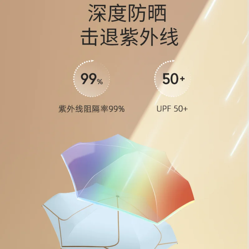 Sun umbrella UV protection women's parasol capsule folding   Automatic weather and rain sunscreen