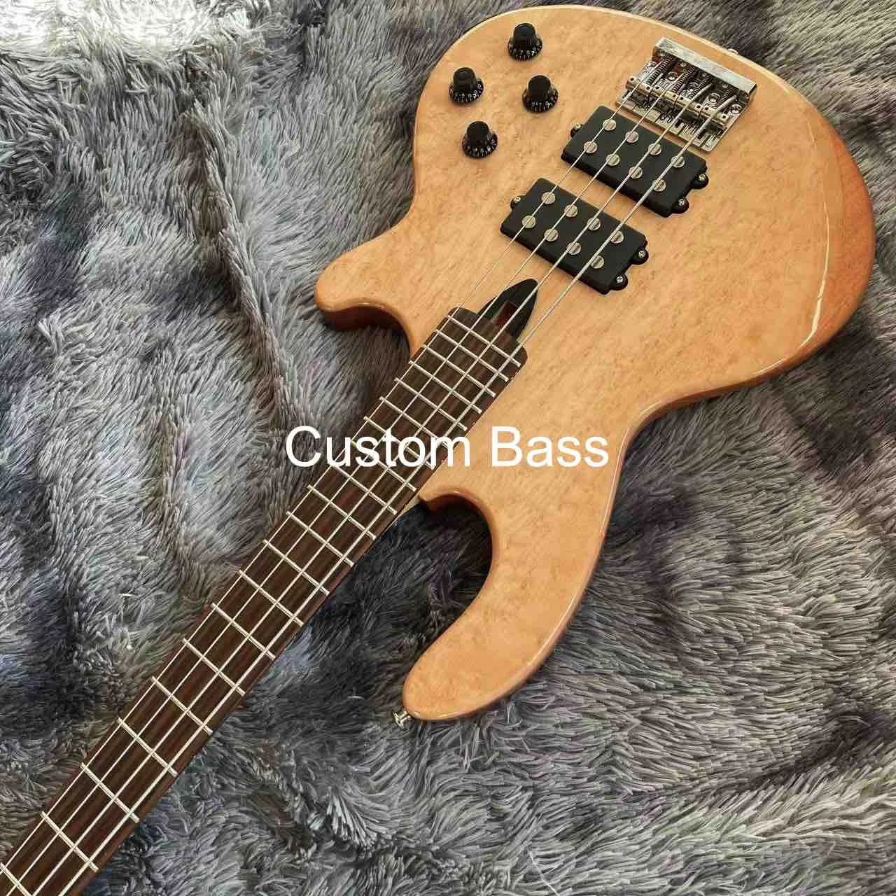 Custom neck through body birdeye maple wood 4 strings MK2 wal electric bass