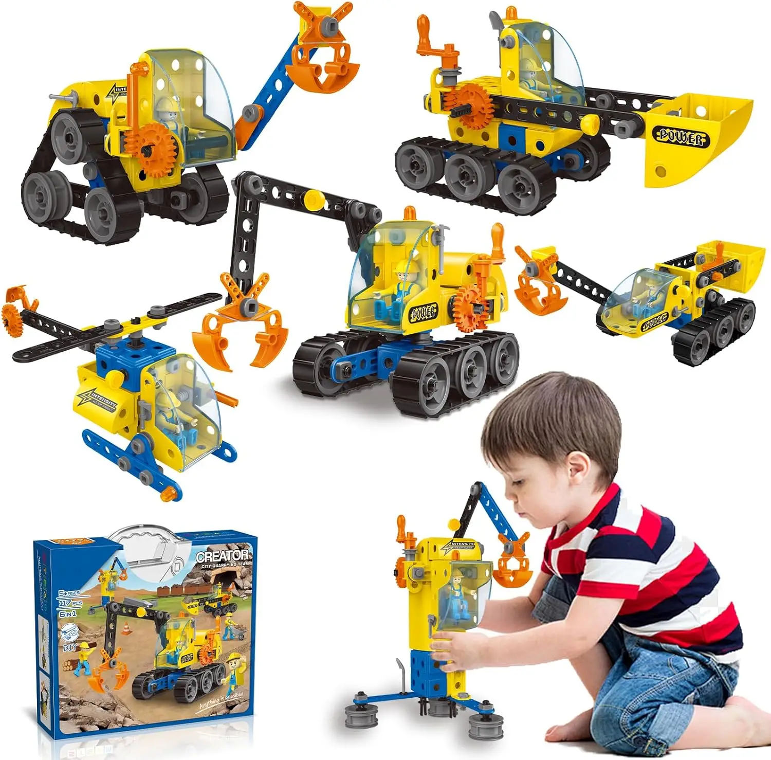 

6 in 1 STEM Toys,Engineering Topic Education DIY Assembly Disassembly Toys Engineering Building Sets Building Toys for Kids Ages