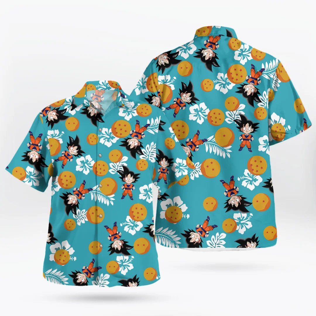 Summer Vibes Clothing Men - 2026 Goku Dragon Ball 하와이 애니메이션