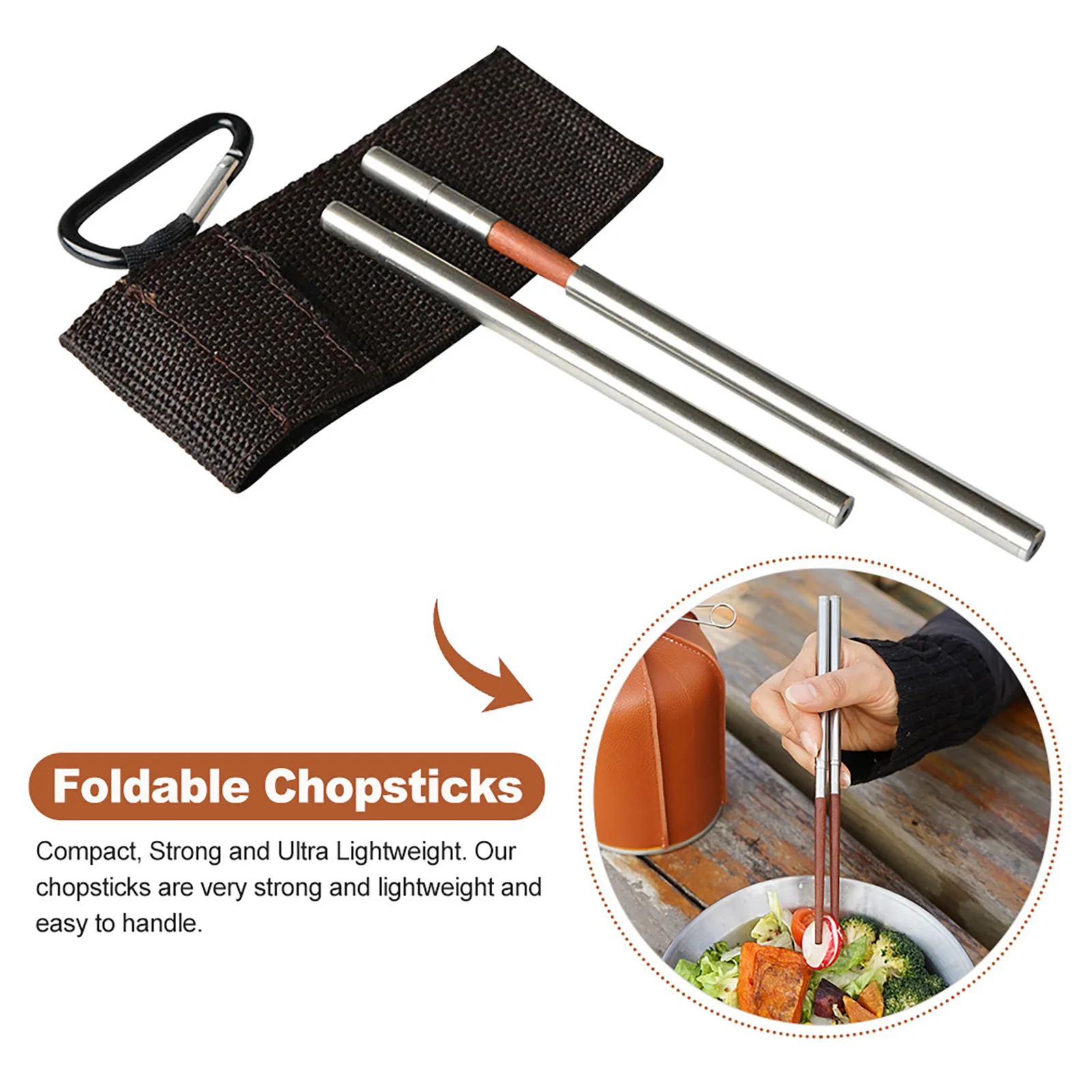 Foldable Chopsticks Ultralight Folding Chopsticks with Storage Bag Collapsible Travel Chopsticks Ergonomic for Outdoor Travel