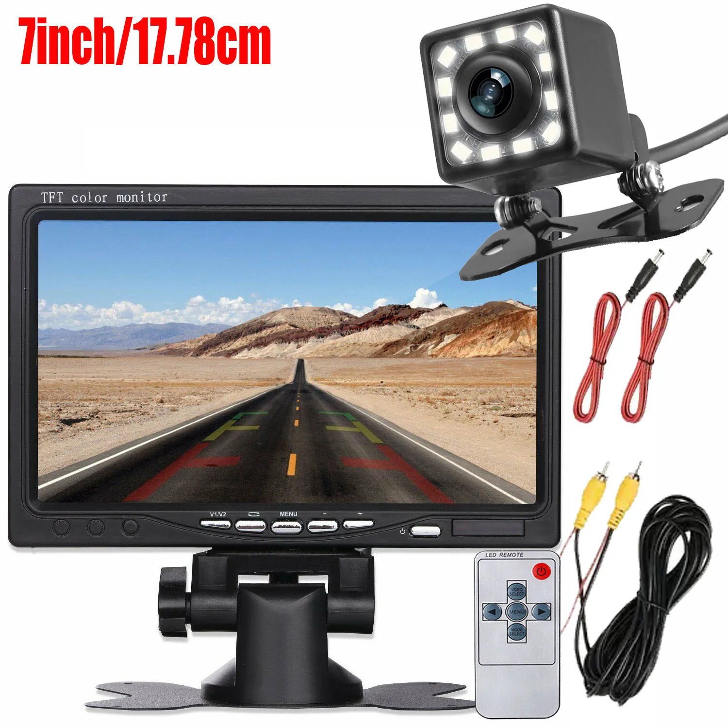 

7" Car TFT LCD Screen Monitor Rear View Reversing Backup Camera Kit with 6M Cable for Truck/Bus/RV/Trailer/Tractor/camper