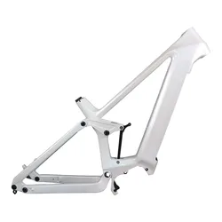 29er Boost Suspension Carbon E-Bike Frame E69 White Paint Compatible BAFANG M500 M510 M600 Motor Travel 150mm