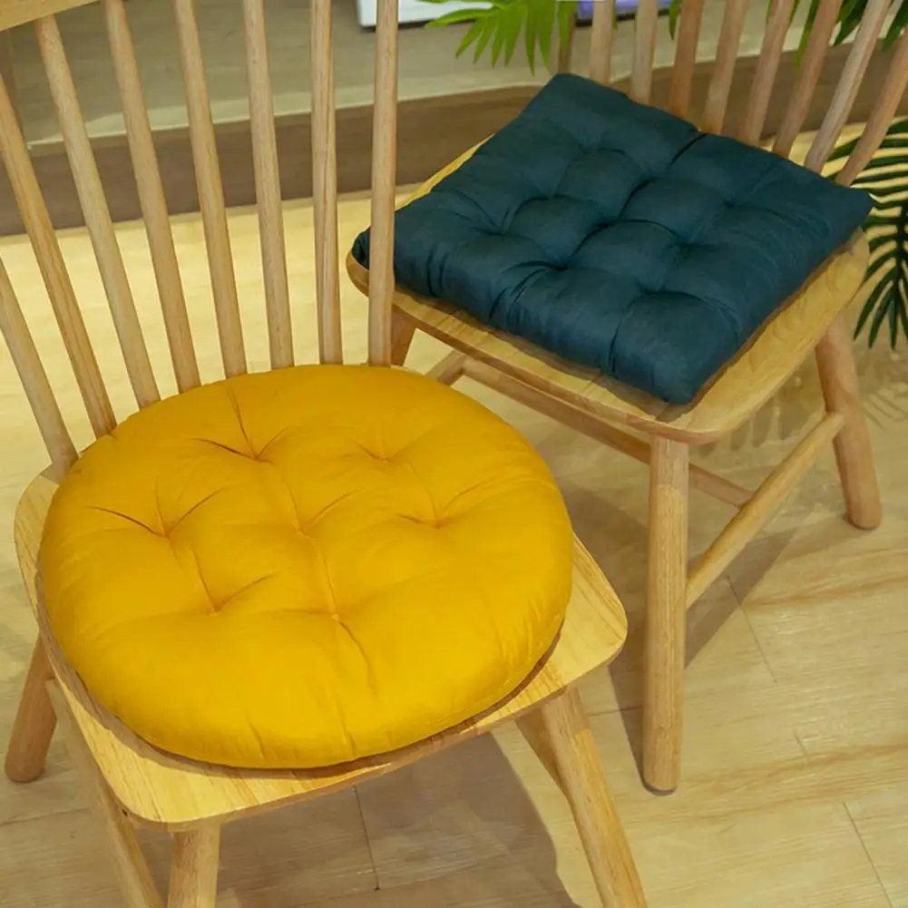 Pure Color Round Square Car Chair Cushion Students Office Seat Pad Simple Winter Home Dining Decor Pillows Tatami Outdoor Mat
