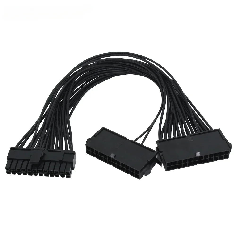 Tres adaptadores de cable PSU duales ATX 24 pines extensión de fuente de alimentación sincronización ADD2PSU extensor de arranque para minería