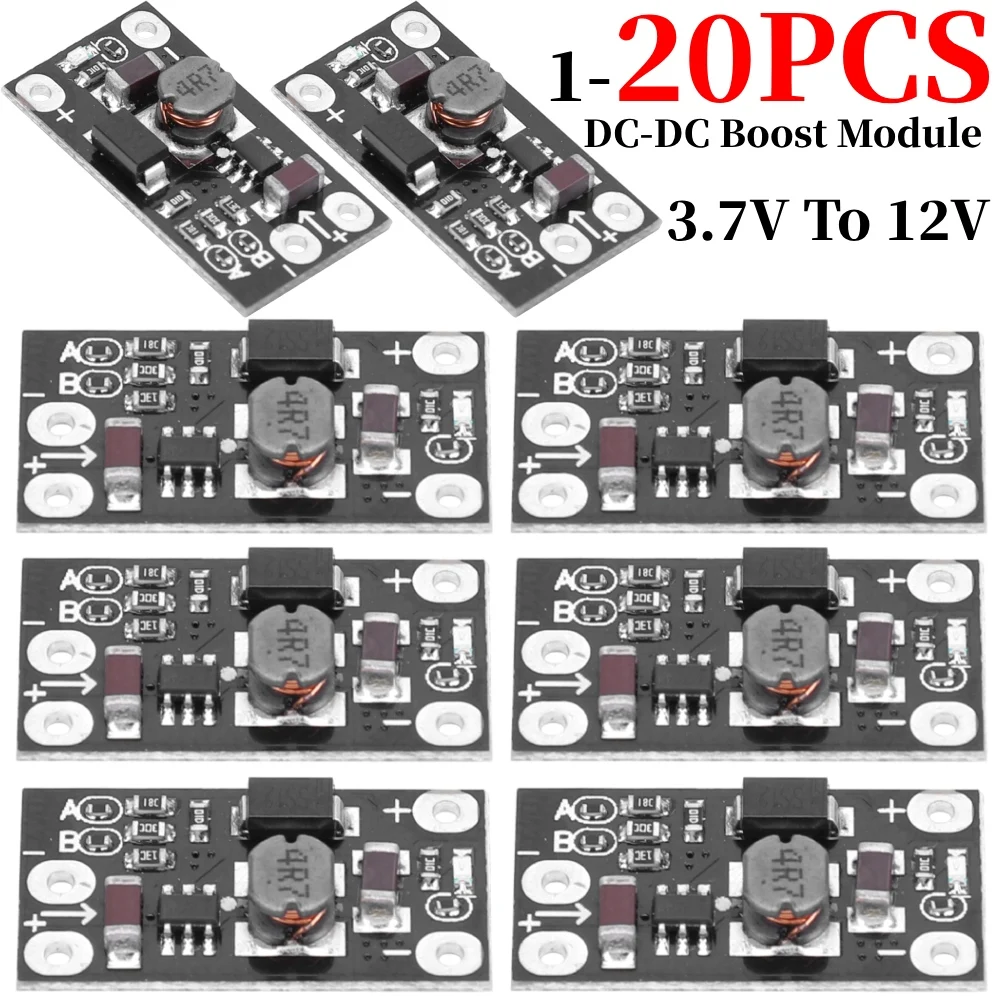 1-20pcs 3.7V To 12V Mini DC Boost Converter Board Output 5V/8V/9V/12V DC Step Up Module Lith-Battery Boost Voltage Boost Module