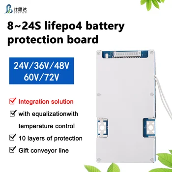 Bisida BMS 24 V/36 V/48 V/60 V/72 v 8 ~ 24 S พอร์ตทั่วไปพร้อม balance และอุณหภูมิสําหรับ 3.2 v Lifepo4 แบตเตอรี่ pack