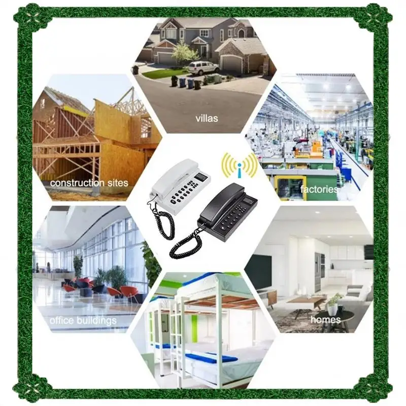 24-Hour Delivery 2.4Ghz Wireless Landline Phone Wireless Intercom For Home Office Long Distance Intercom,Multi-Room, EU Plug