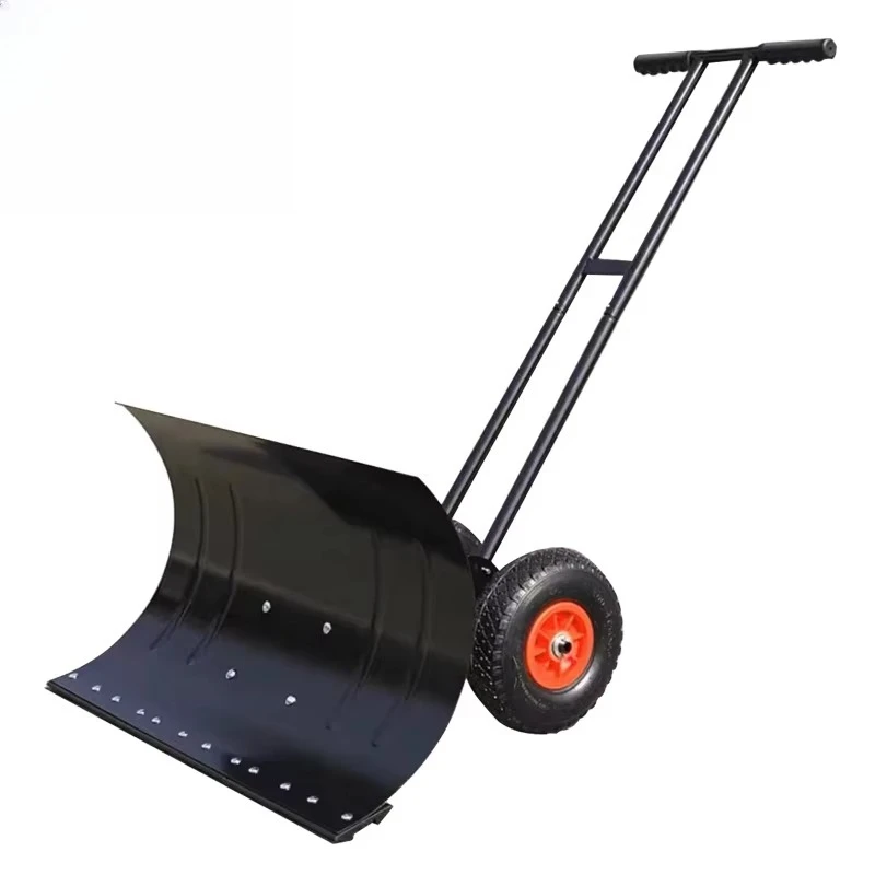 Professional Manufacturer's Snow Shovel Hand Push with Pneumatic Wheel Adjustable Steel Snow Pusher ODM Customizable