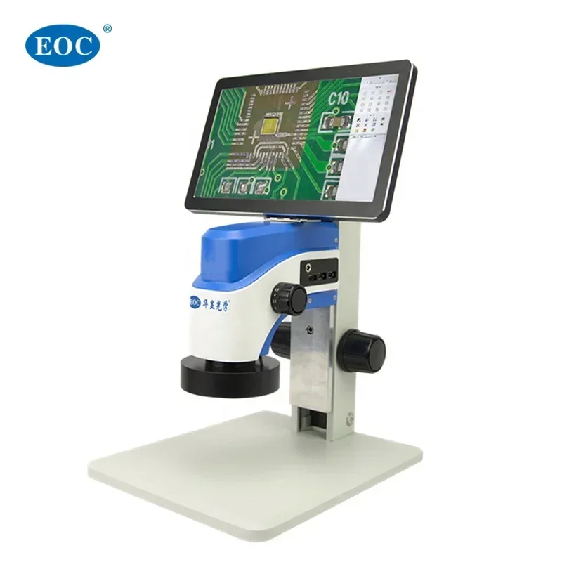 EOC Microscope Intergrated Electronic Zoom Optical Video Digital Measuring Pcb Microscope with Lcd Screen